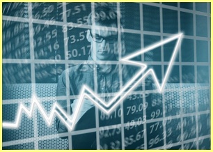 화살표 그래프 뒤 남자