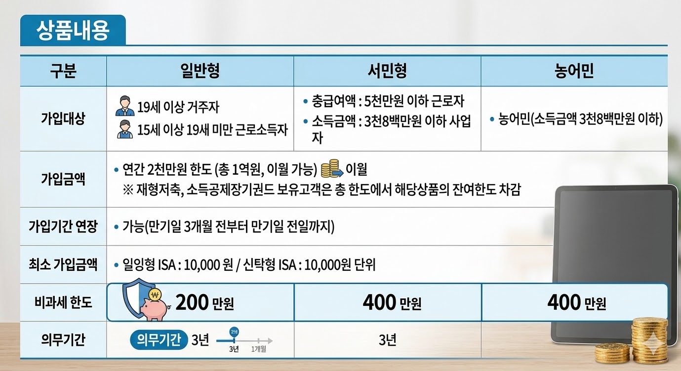 ISA계좌 유형별 비교