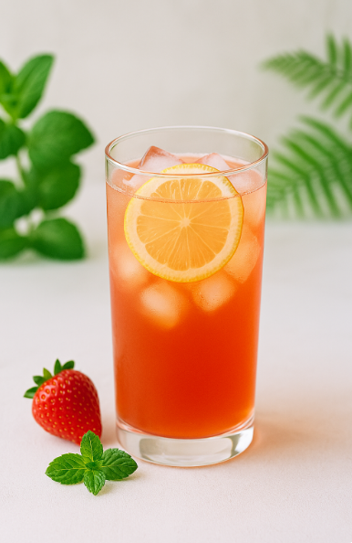 건강에 좋은 음료를 컵에 담아놓은 사진