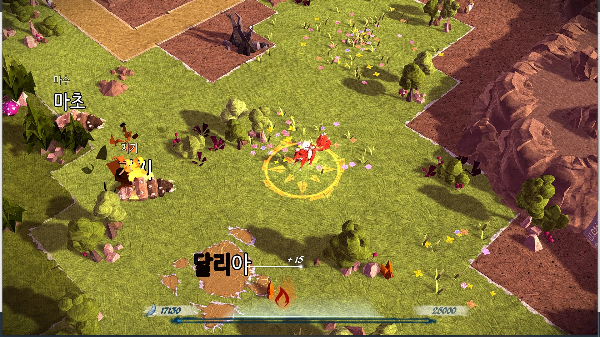 Epistory의 인게임 화면입니다. 종이질감으로 아기자기한 모습의 타이핑 연습도 할 수 있는 게임입니다.