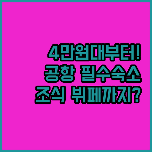 4만원대부터 뷔페 조식까지 인천공항 ..