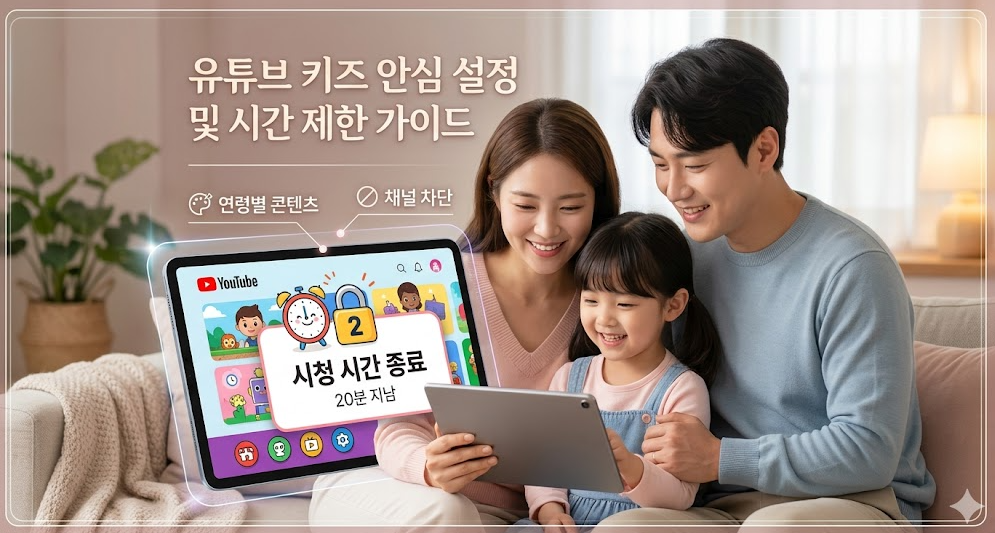 유튜브 키즈 설정 및 자녀 시청 시간 제한 완벽 가이드