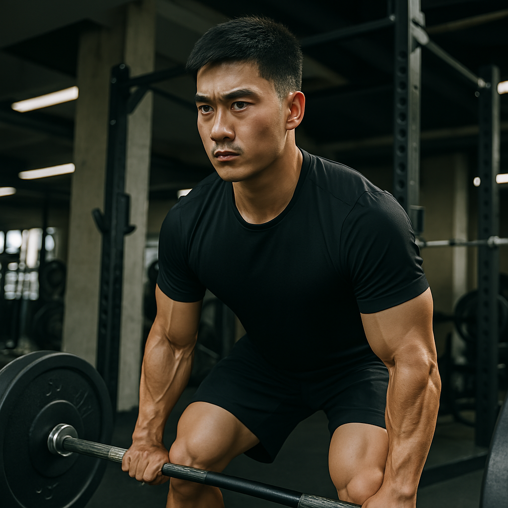 남성이 운동하고 있는 모습 : 운동 전후 크레아틴 섭취 효과 비교 