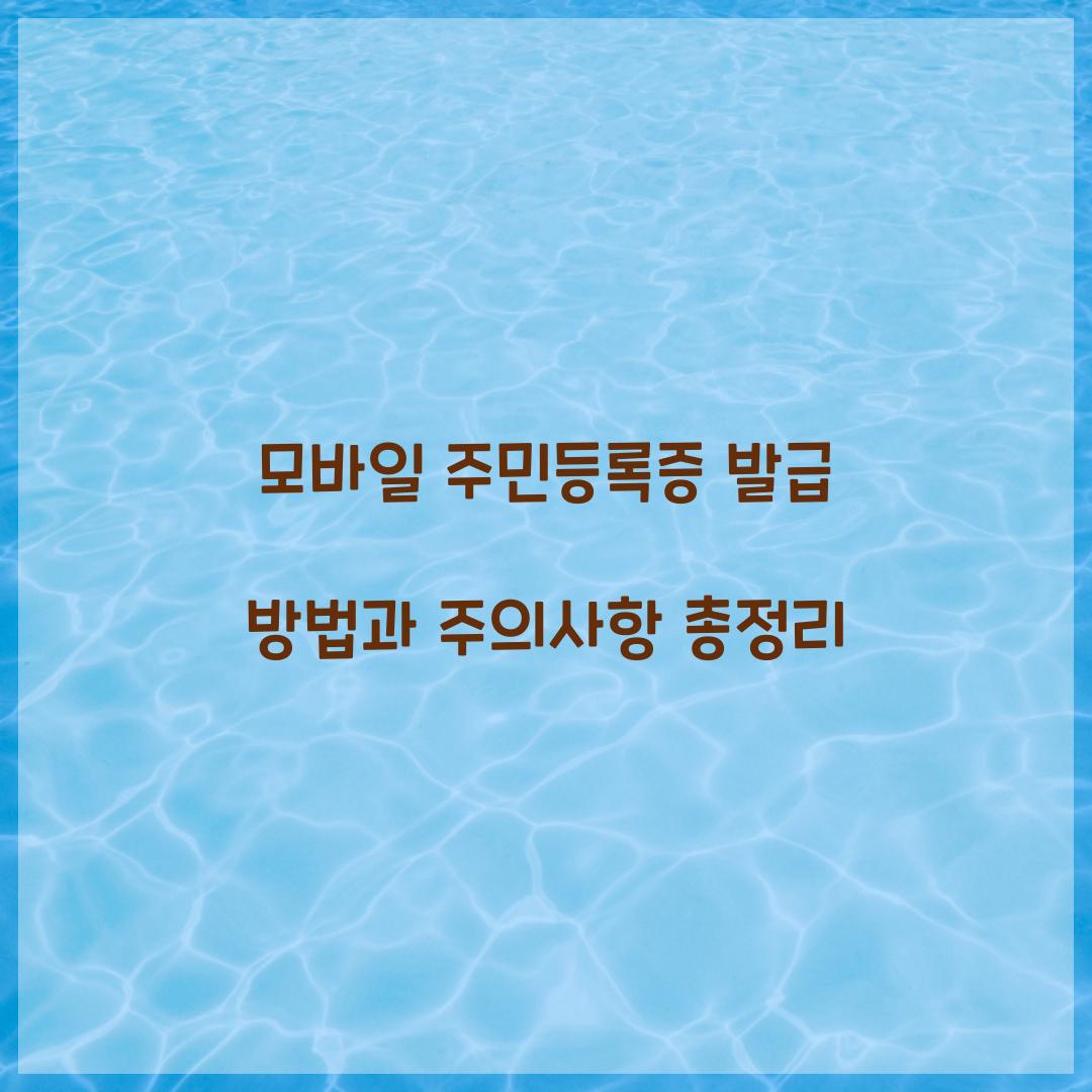 모바일 주민등록증 발급