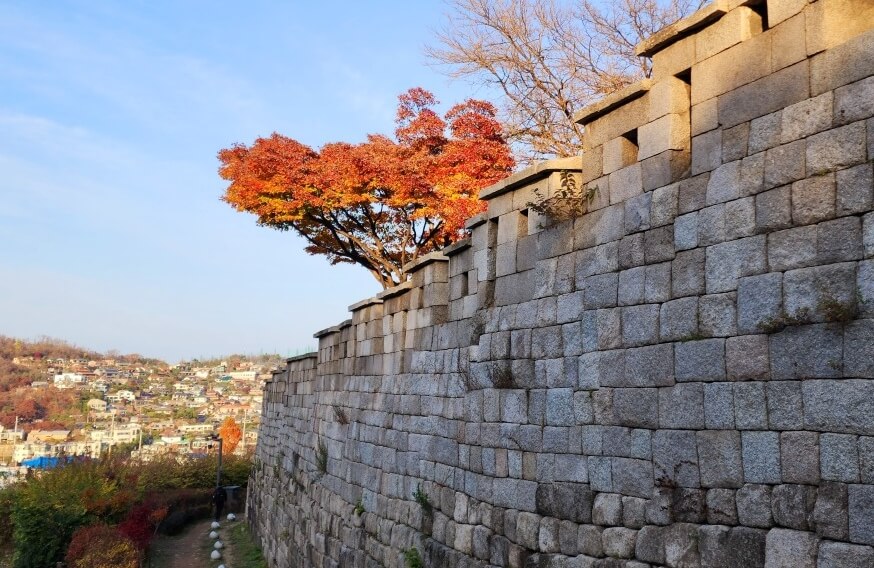 단풍이 있는 성곽길