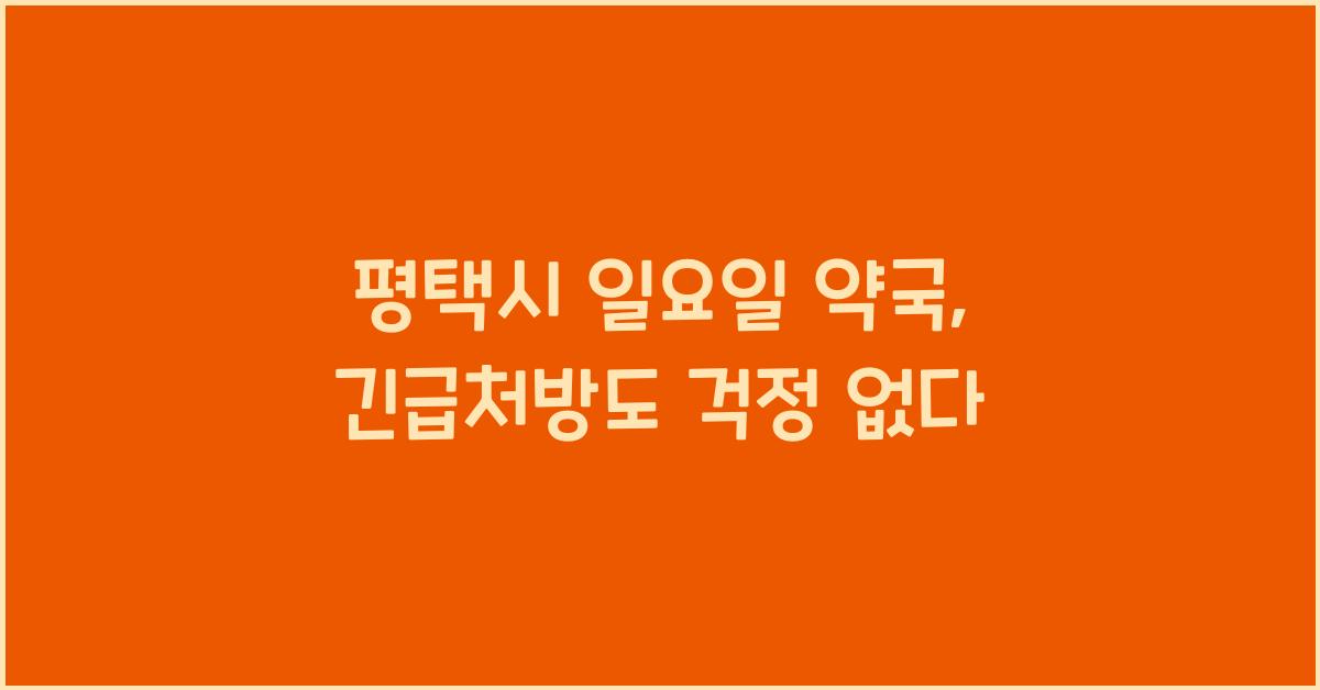 평택시 일요일 약국