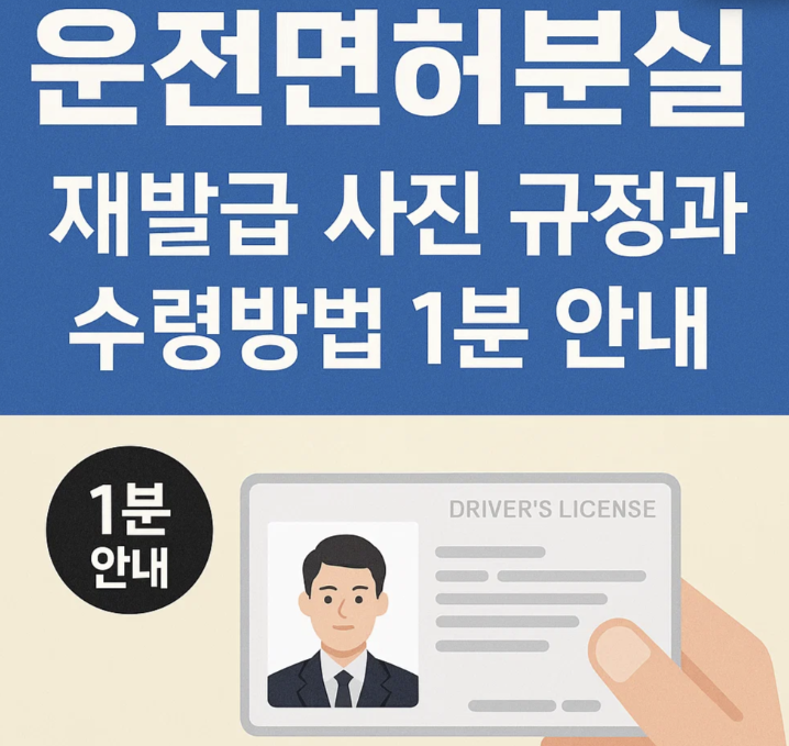 운전면허분실 재발급 사진 규정과 수령 방법 1분안내