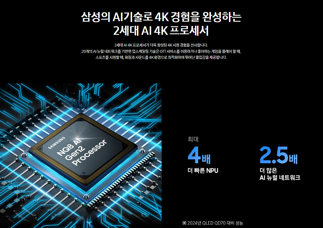 삼성전자 TV 2024 Neo QLED QND85 214cm(85인치) 스탠드형, 벽걸이형, 풀 모션 슬림핏 벽걸이형