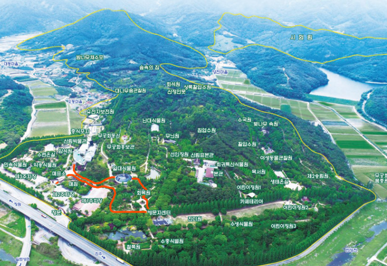 진주수목원 안내도