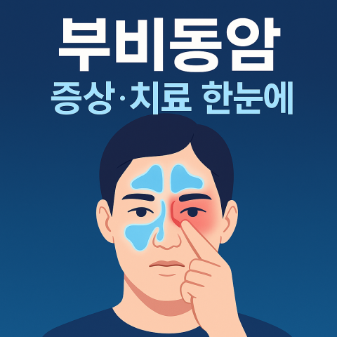 부비동암 증상과 치료를 한눈에 보여주는 의료 썸네일 이미지