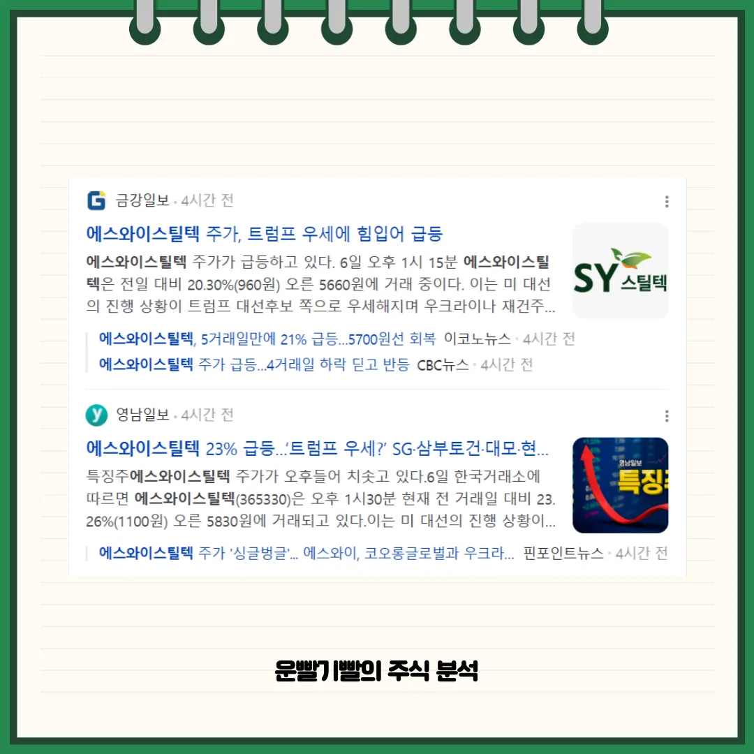 에스와이스틸텍 뉴스
