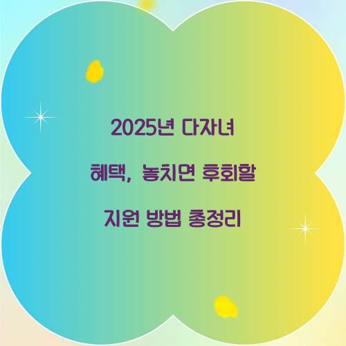 2025년 다자녀 혜택
