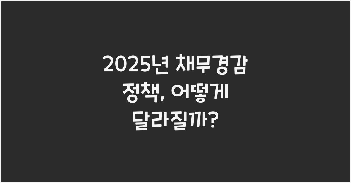 2025년 채무경감 정책