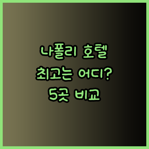 나폴리 공항 근처 호텔 5곳 비교 분