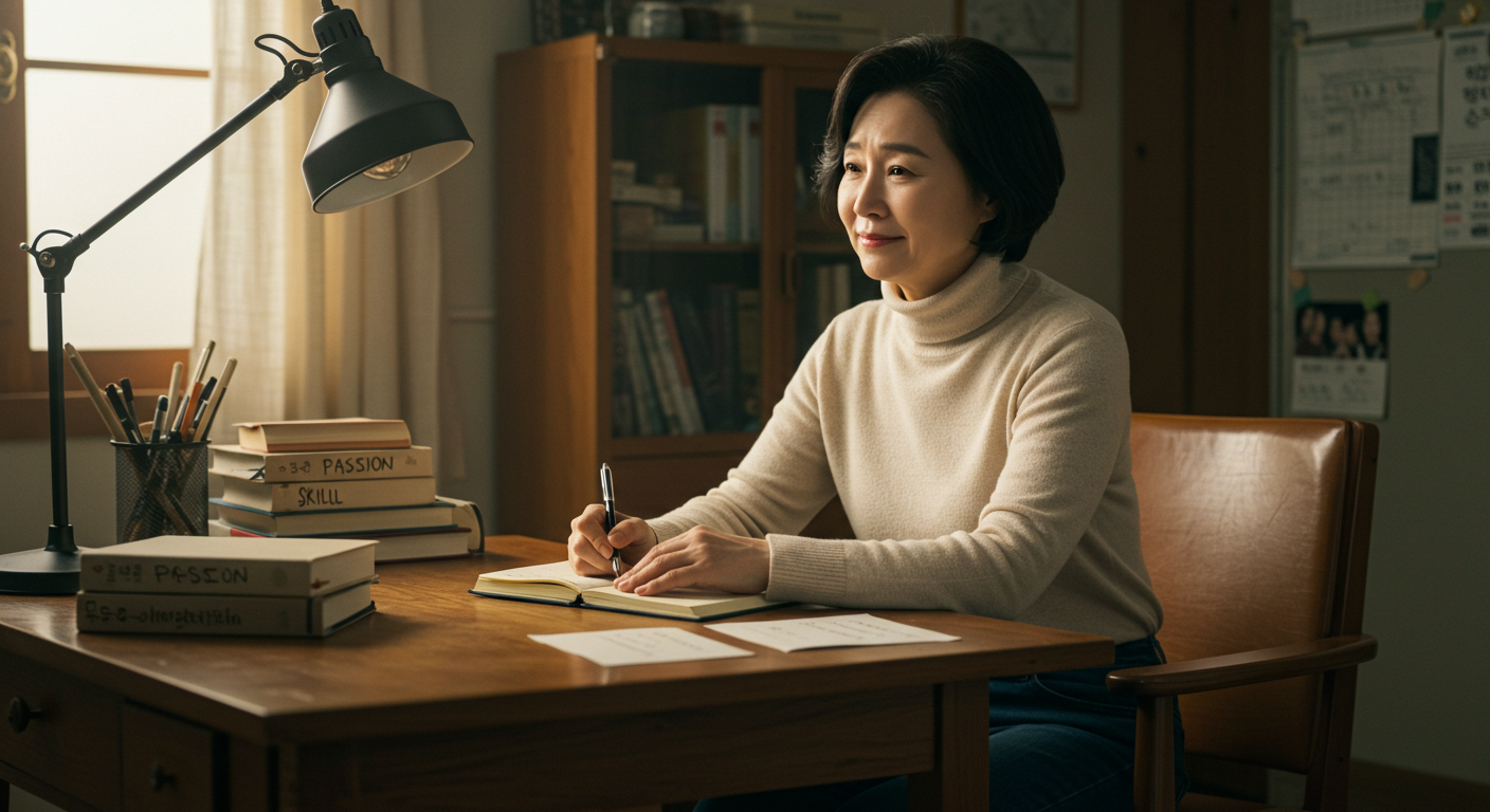 업무 노트를 비교하는 여성