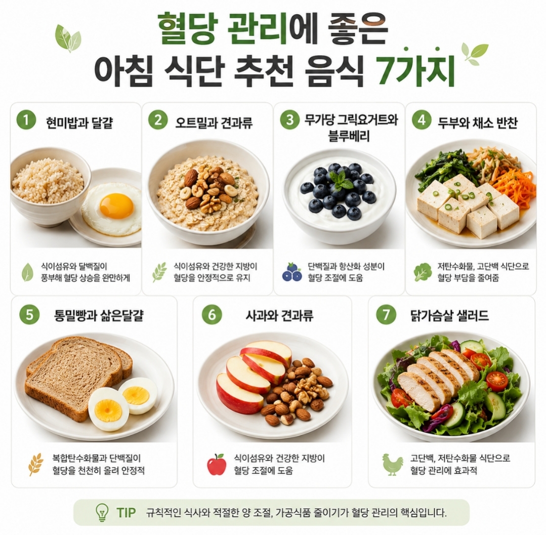 혈당 관리에 좋은 식단 7가지