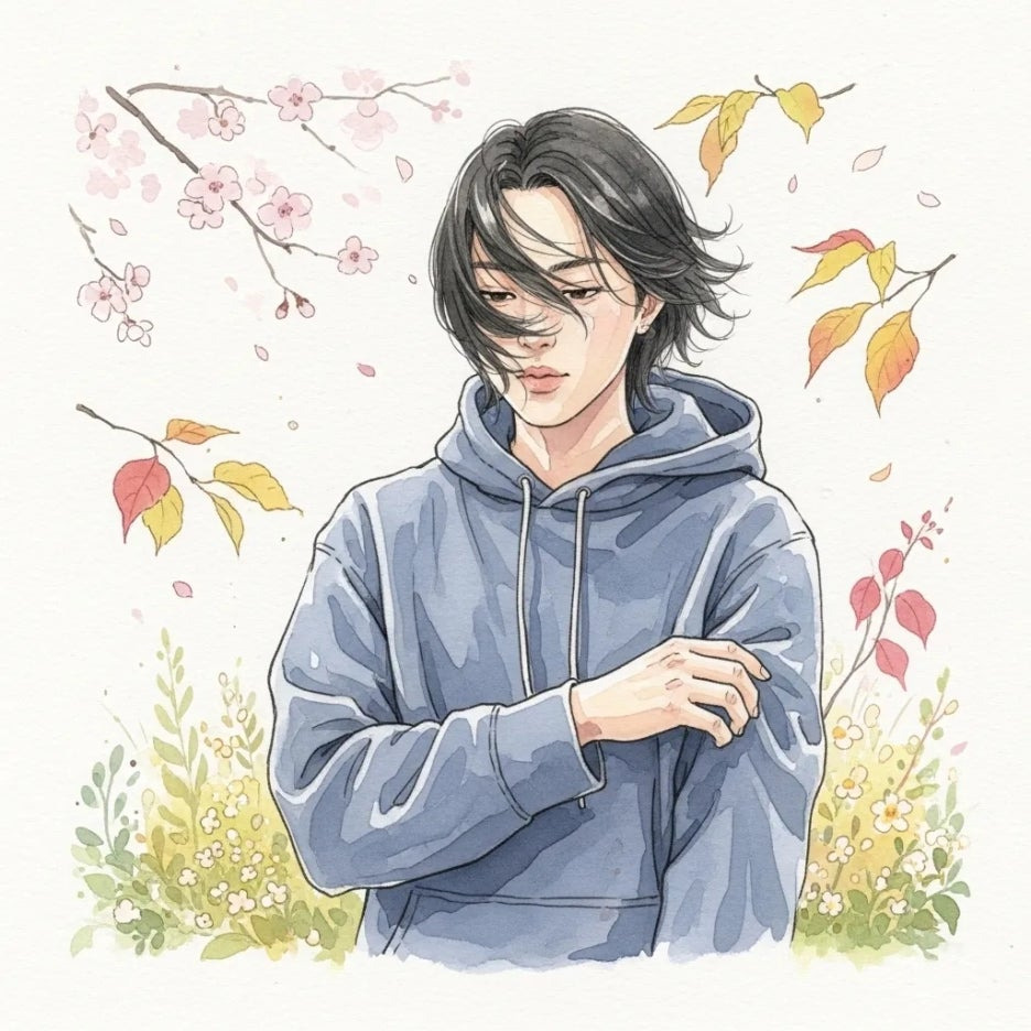 일교차가 큰 13도 날씨를 느끼는 모습