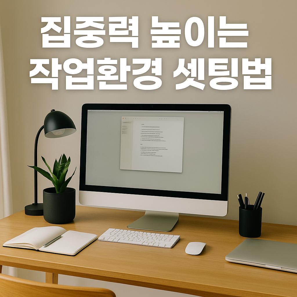 집중력 높이는 작업환경 셋팅법