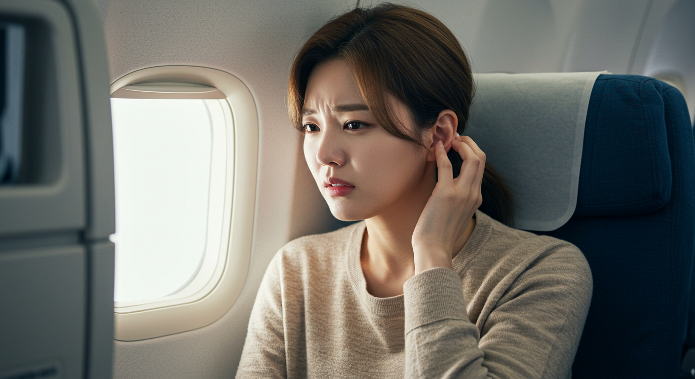 귀먹먹함, 비행기귀압