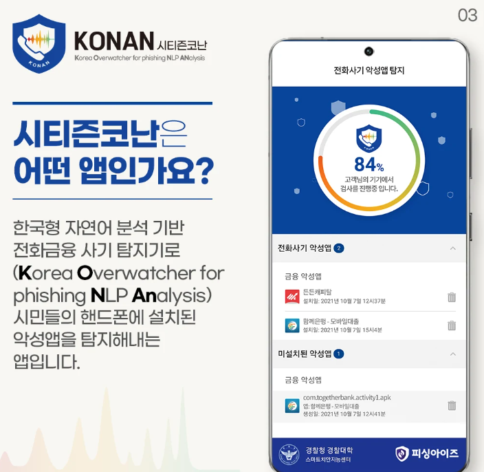 보이스, 문자피싱 예방하는 방법 시티즌 코난 설치(출처-홈페이지)