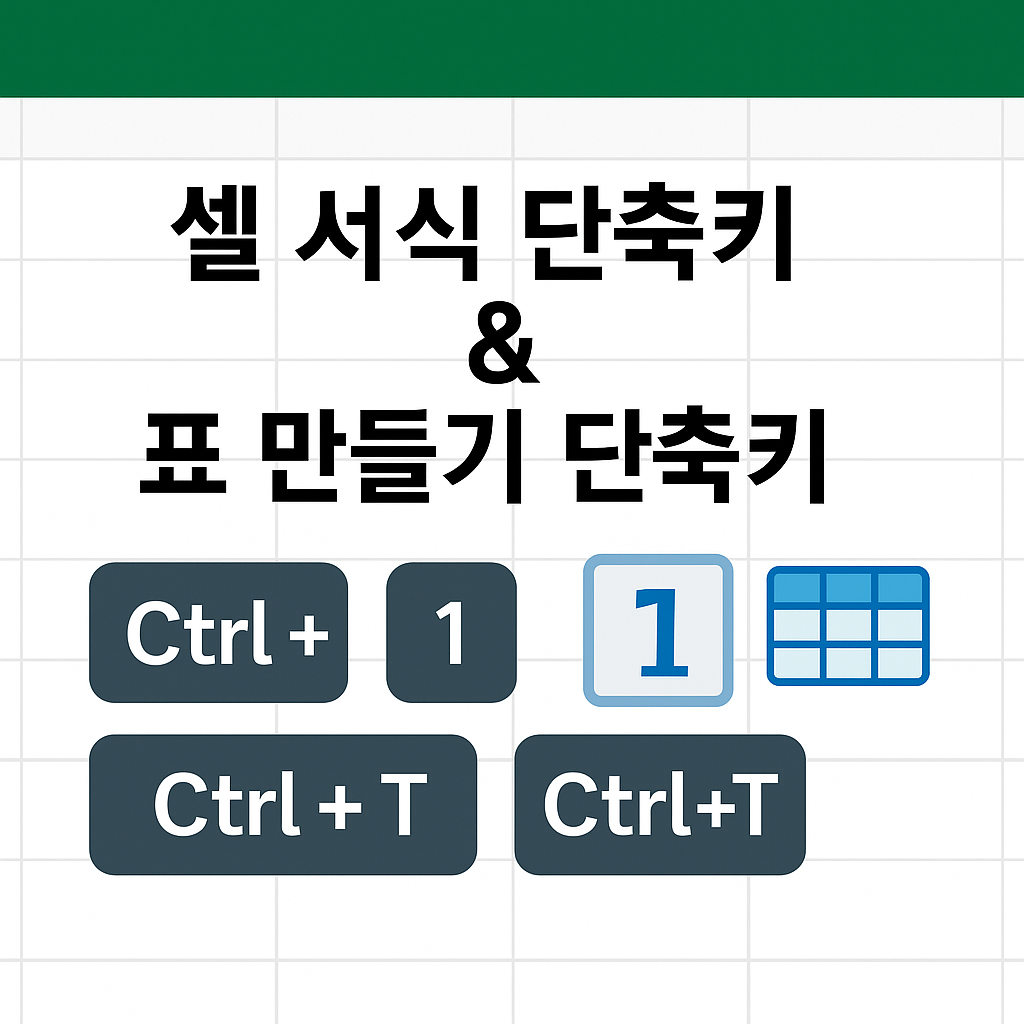 엑셀 셀 서식 단축키