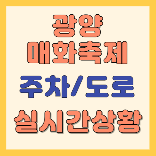 광양매화축제-주차상황-도로상황-정보보기