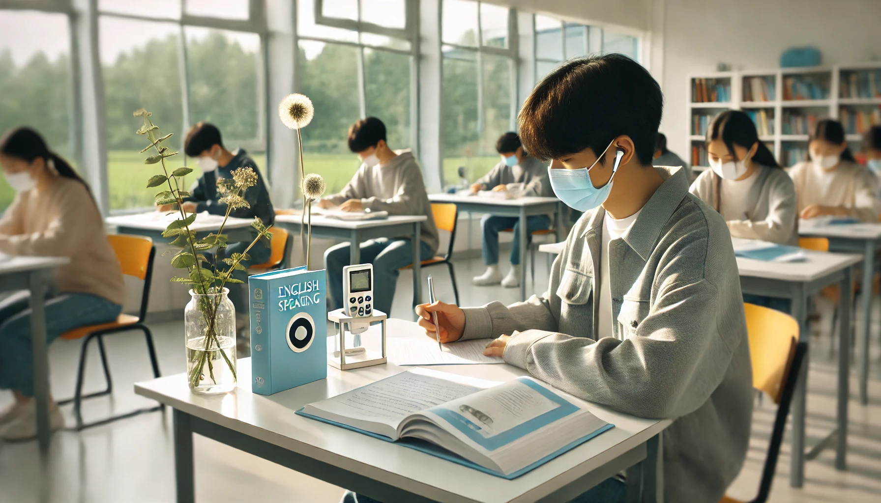 수행평가를 준비하는 학생의 다양한 활동이 담긴 장면