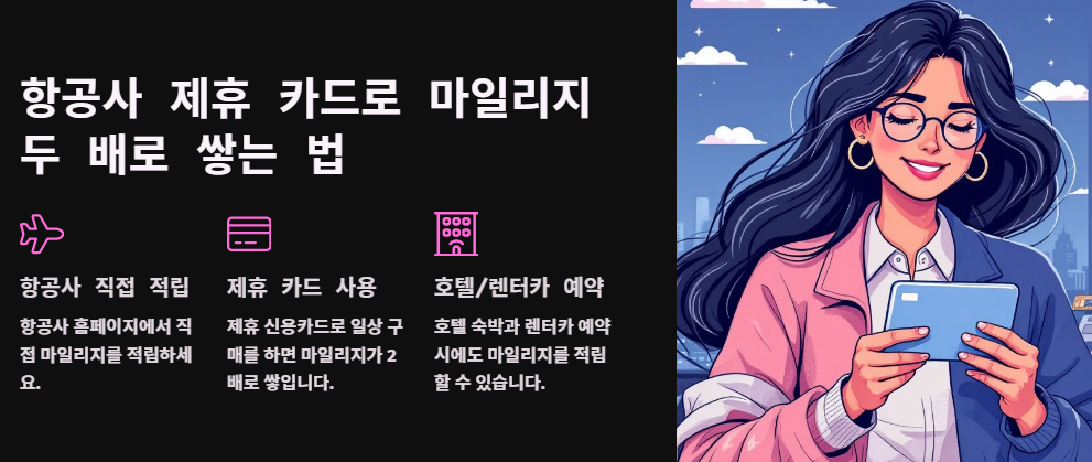 항공사 제휴 카드로 마일리지 두 배로 쌓는 법