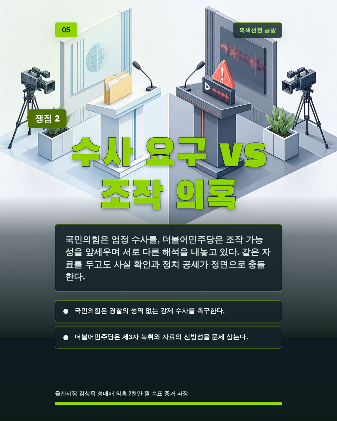 수사 요구 vs 조작 의혹