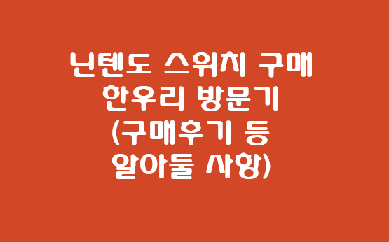 닌텐도 스위치 구매 한우리 방문기