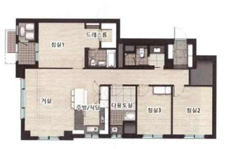 래미안 원펜타스 84㎡D 평면도