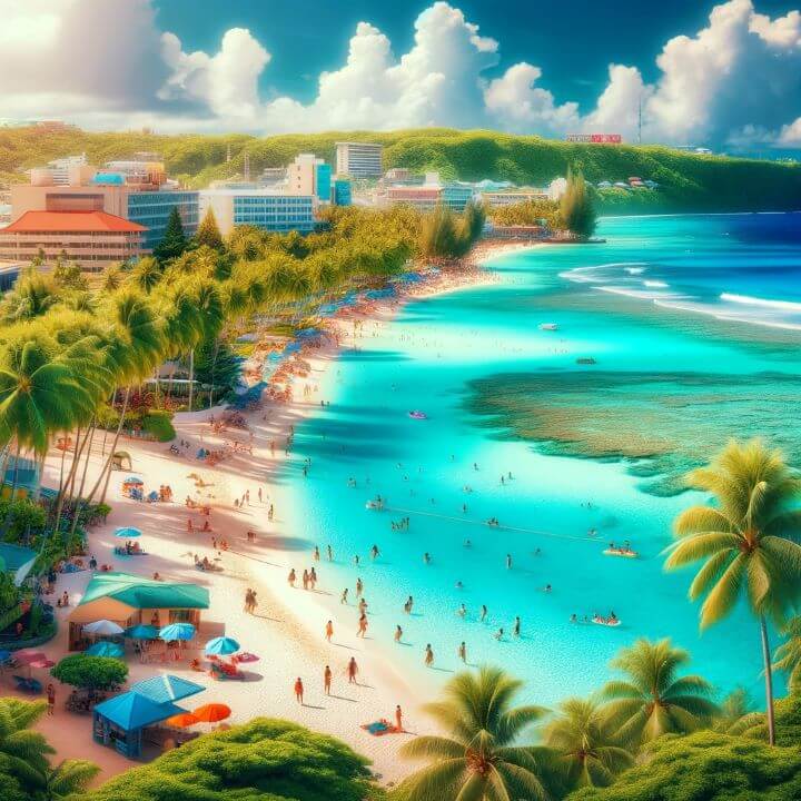괌3월날씨 믿고 완벽한 여행 떠나보세요! - 3. 3월 괌 여행지 추천 - 3.1 투몬 비치 (Tumon Beach) 괌3월날씨