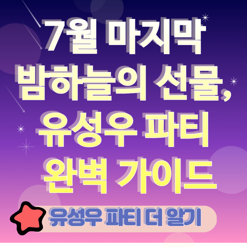 7월 마지막 밤하늘의 선물, 유성우 파티 완벽 가이드