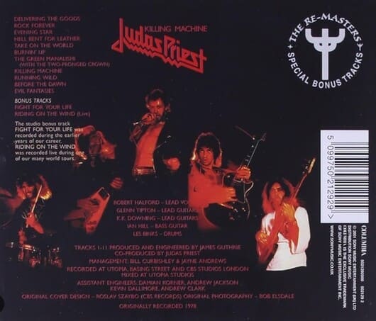 주다스 프리스트 앨범 후면