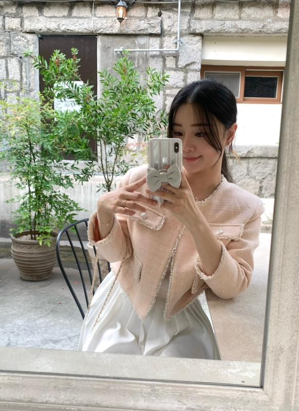 (당일) riette 리에뜨 피치 트위드 자켓 (1color) 고퀄리티 하객룩코디 여성자켓