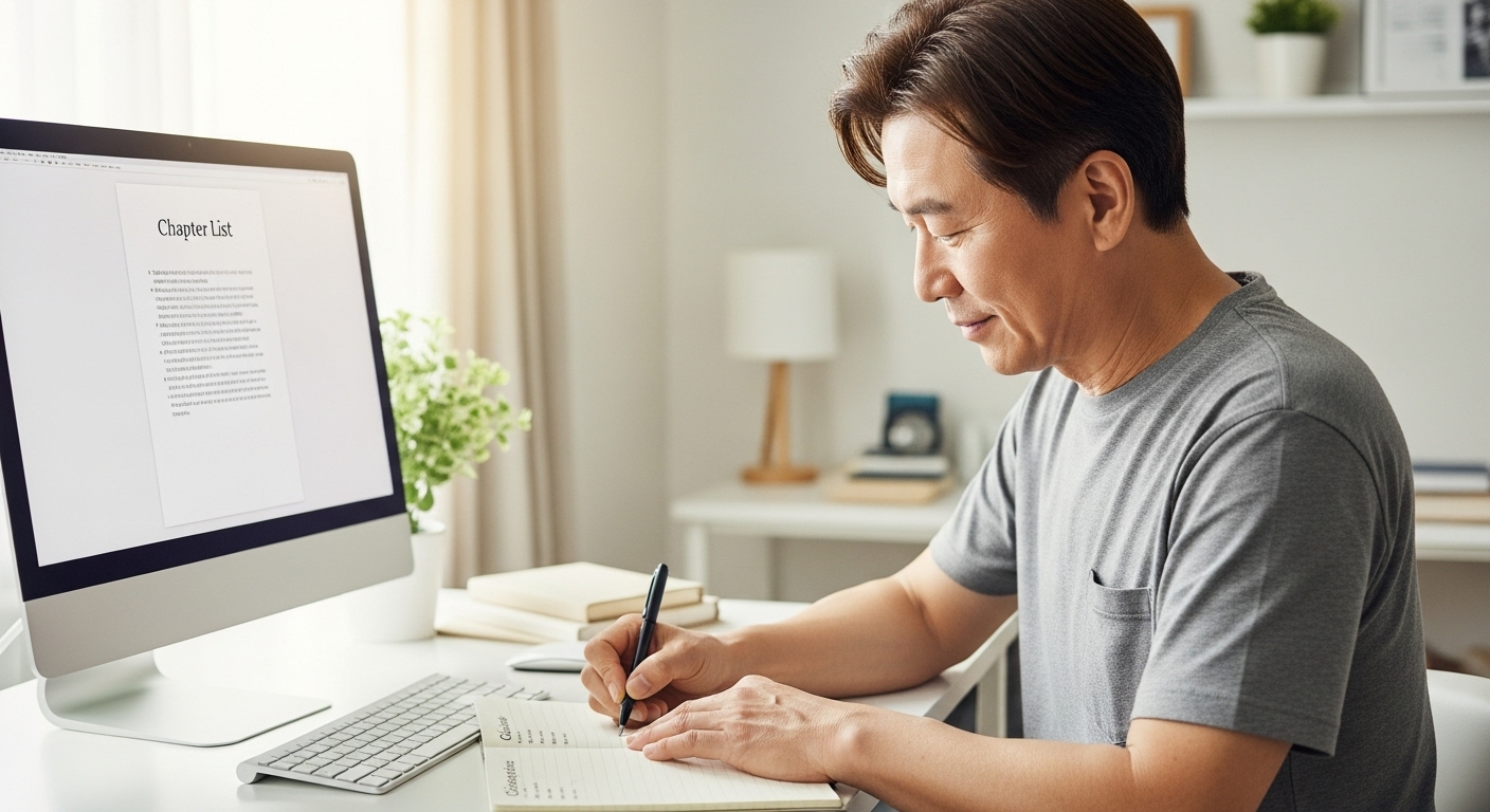 전자책 목차를 구성하는 장면