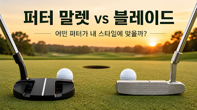 퍼터 말렛과 블레이드의 차이와 스트로크·토행·거리감 선택 기준을 정리한 대표 이미지
