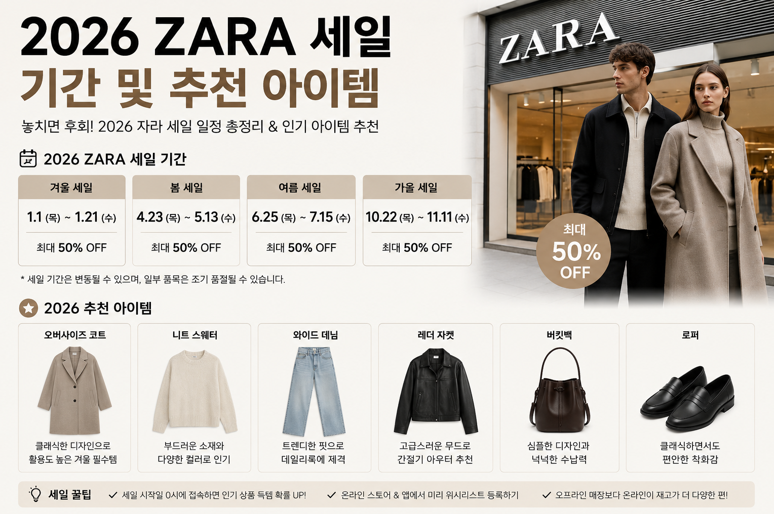 2026 자라 세일 기간 및 추천 아이템, 이것만 알면 끝