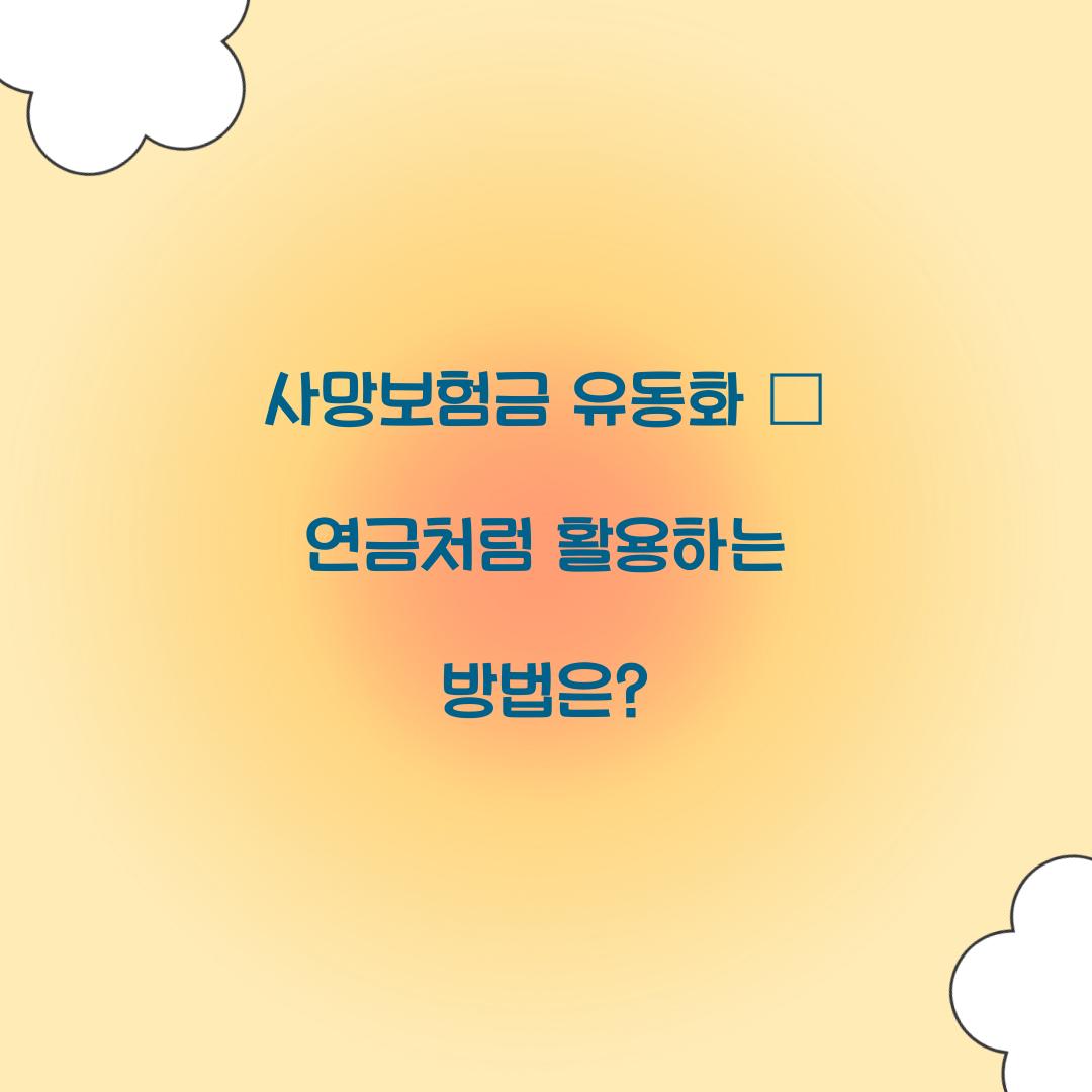 사망보험금 유동화