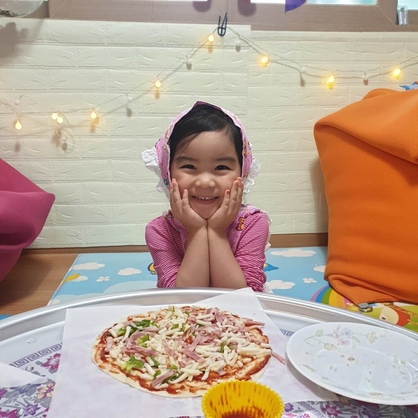 아기와_또띠아_피자_만들기