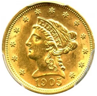 리버티 헤드(Liberty Head) 2.5 달러 주화 사진