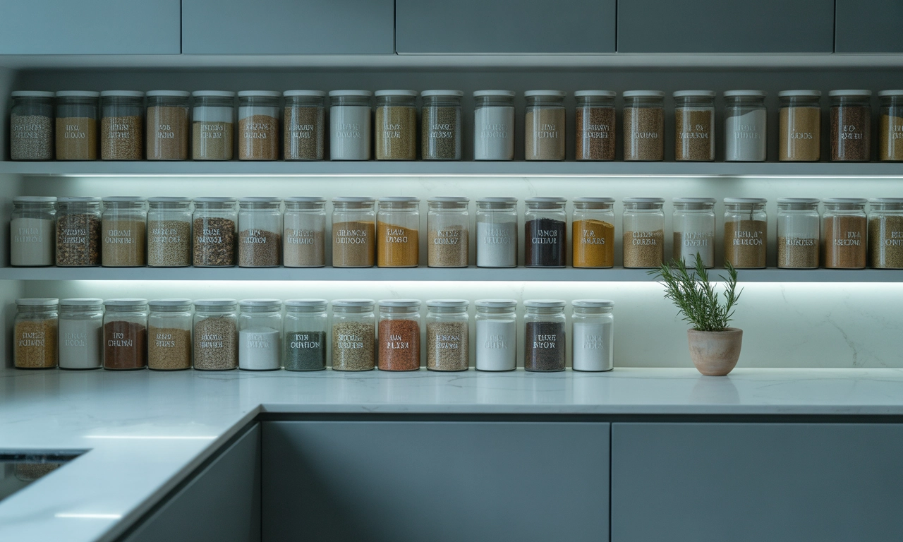 병에 들어있는 식료품 보관 꿀팁, 깔끔한 주방의 비밀