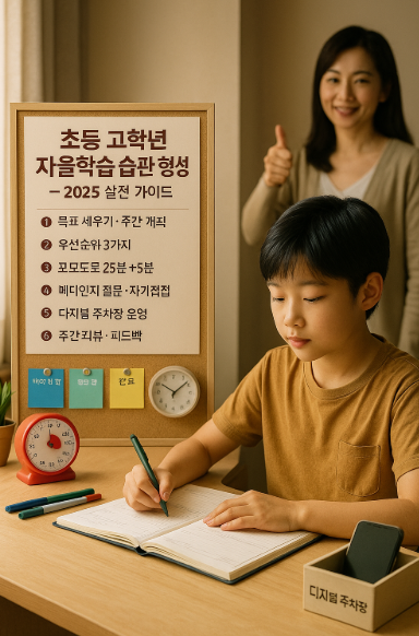 초등 고학년 자율학습 습관 형성 전략 – 2025 실전 가이드