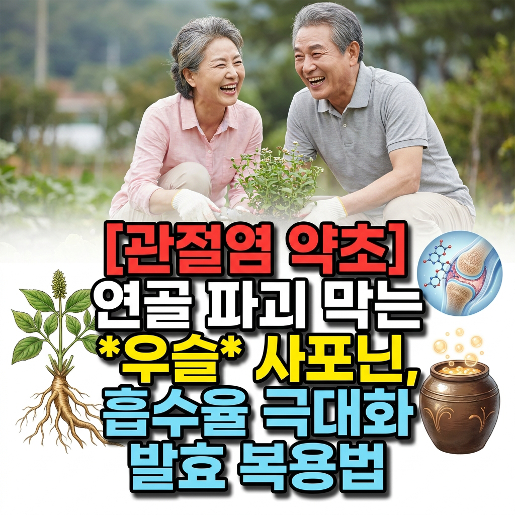 [관절염 약초] 관절염에 좋은 약초, 연골 파괴 막는 우슬 사포닌 효능과 흡수율 극대화 발효 복용법