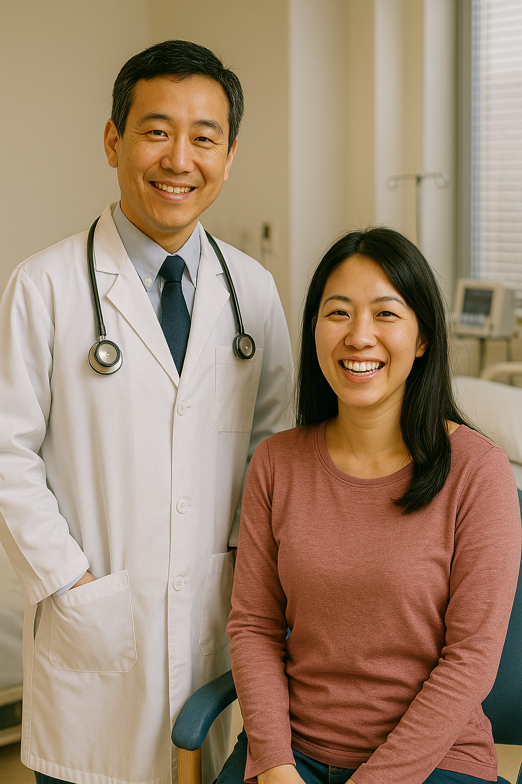 출산 후 병원을 방문한 여성