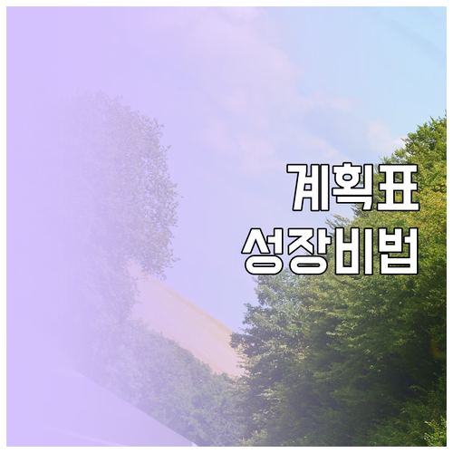 자기계발, 계획표 하나로 끝: 목표 ..