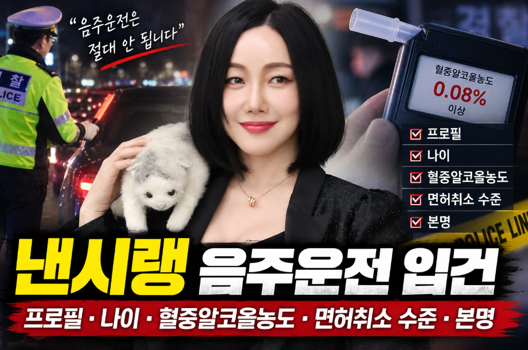 낸시랭 음주운전 입건｜프로필&middot;나이&middot;혈중알코올농도&middot;면허취소 수준&middot;본명