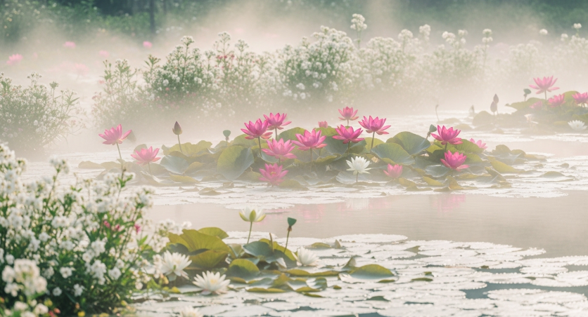 구찌 블룸 향을 맡았을 때 떠오르는 이미지 : 모네의 정원에서의 아침 산책
