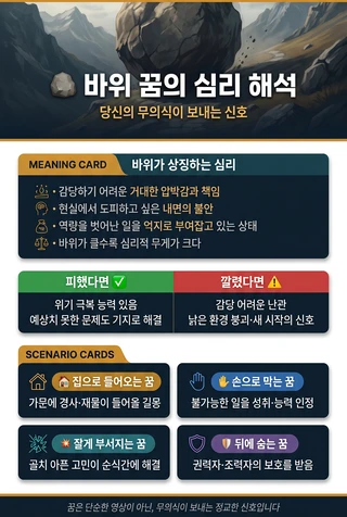 눈앞에서 바위가 굴러내려오는 꿈