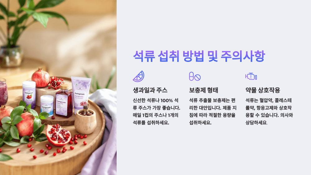석류 섭취 방법 및 주의사항